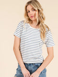 Short Sleeve Multi Color Stripe Top