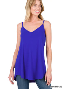 BRIGHT BLUE REVERSIBLE SPAGHETTI CAMI