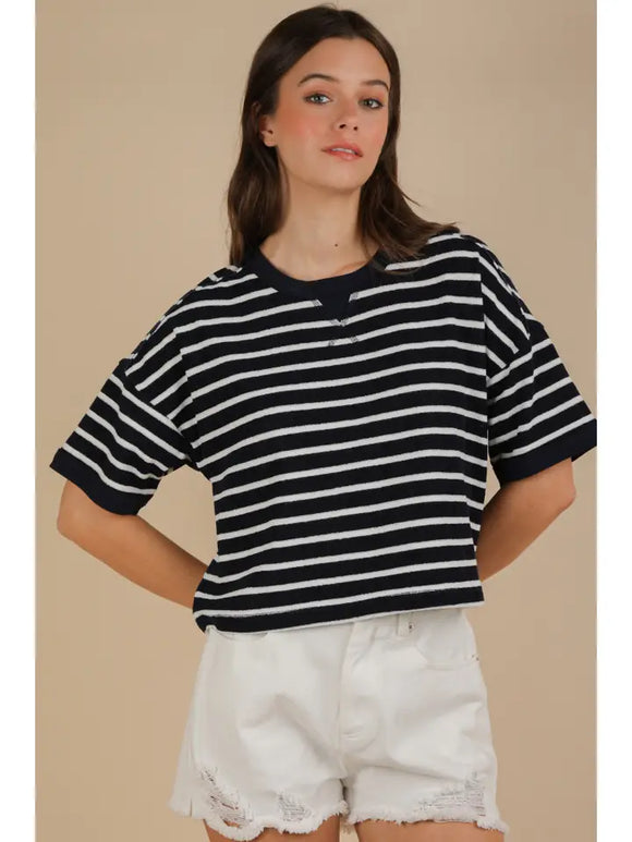 Oversized Stripe Casual Comfy Knit Top