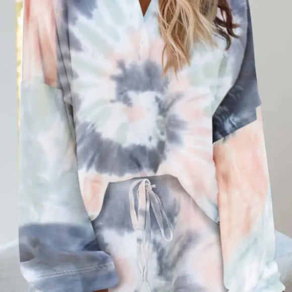 Leopard Tie Dye Knit Pajamas Set