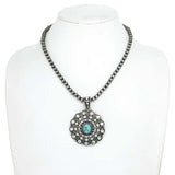 Western Turquoise Navajo Beaded Pendant Necklace