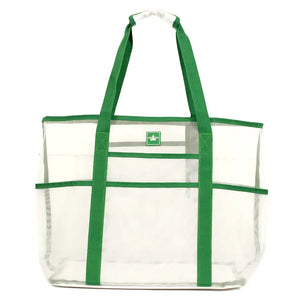 Grayton Beach Tote White/Emerald 16.5x15x8.5
