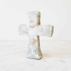 Jericho Cross Antique White 5"