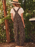 Plus Leopard Printed Patchwork Overall