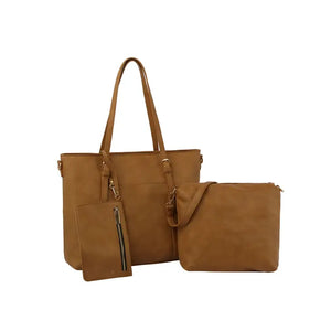 THREE PIECE LARGE TOTE HANDBAG SET