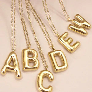 18K Stainless Steel Tarnish Free Initial Necklace |