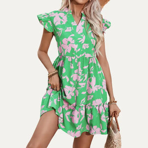 Summer Ready Floral Print Sleeveless Tiered Mini Dress