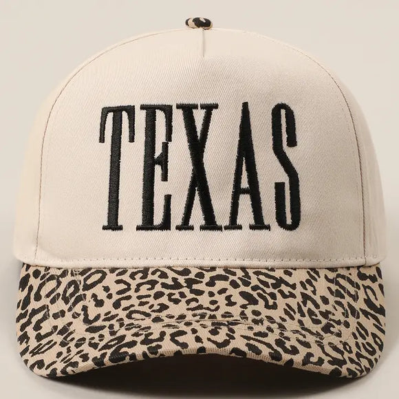Texas Embroidery Leopard Two-Tone Trucker Hat