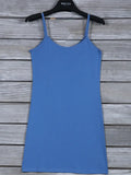 Blue Spaghetti Strap Long Tank