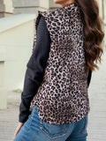 Leopard Quilted Full Zipper Casual Puff Vest