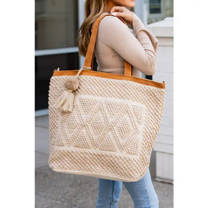 Tan Diamond Pattern Tote