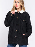 Faux Fur Lining Corduroy Jacket