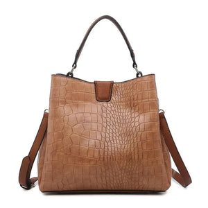 Vegan Leather Satchel with 3-Compartments