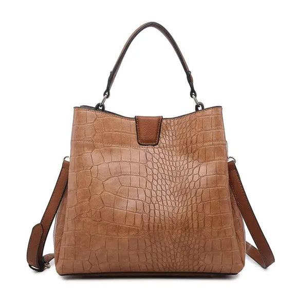 Vegan Leather Satchel with 3-Compartments