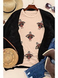 Ldc Sequined Turkey Patched Crewneck Thanksgiving T Shirt