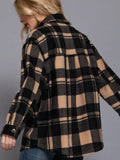 Long Sleeve Check Printed Fleece Shacket
