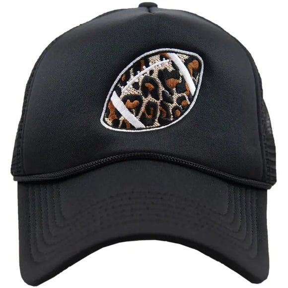 Leopard Print Football Foam Trucker Hat