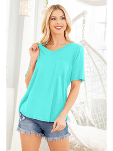 V Neck Solid Top