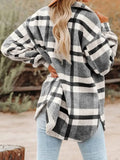 Oversized Plaid Shacket Button Down Flannel Jacket