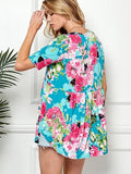 Plus Spring Short Sleeve Floral Loose Fitting