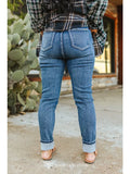 Mid Wash High Rise Skinny Jeans