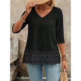 Lace Embroidered Short Shirt