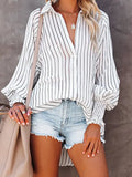 Striped Long Sleeve Mid-Length Shirt