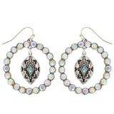 Western Turquoise Open Circle Drop Earrings