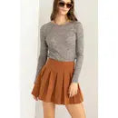 FLIRTY PREFECTION HIGH WASITED PLEATED MINI SKIRT