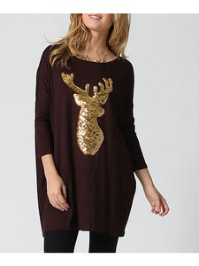 Glitter Deer Head Tunic