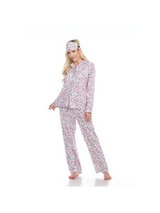 Christmas Gift Three Piece Pajama Set- Grey Cheetah