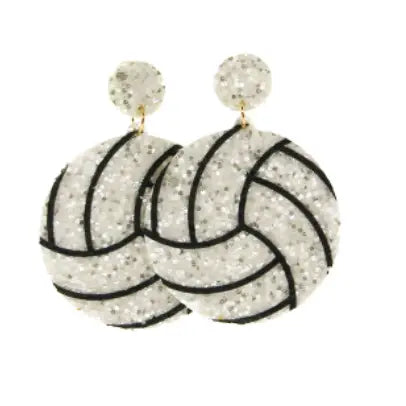 Glitter Volleyball Earrings