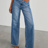 High Waist Denim Pant Wide Leg Jeans