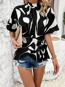 Casual Loose Printed Short Sleeved Top