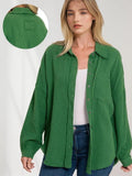 Oversized Raw Edge Shirt w/ Back Patch SI-