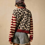 Leopard Print Knit Cardigan