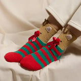 Fuzzy Christmas Crew Socks | Assorted 4-Pair Set For Christmas Gift