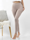Brushed Microfiber Wide Waistband Leggings w/ Pockets