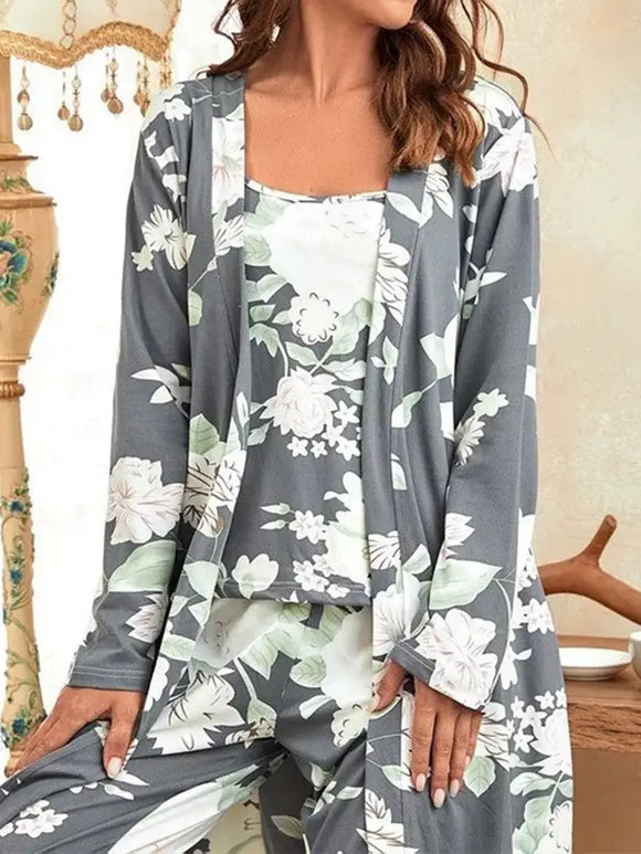 Slippers,Sleepwear and Pants Pajama Set