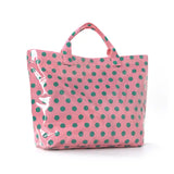 Polka Dot Color-Block Waterproof Pvc Tote Bag