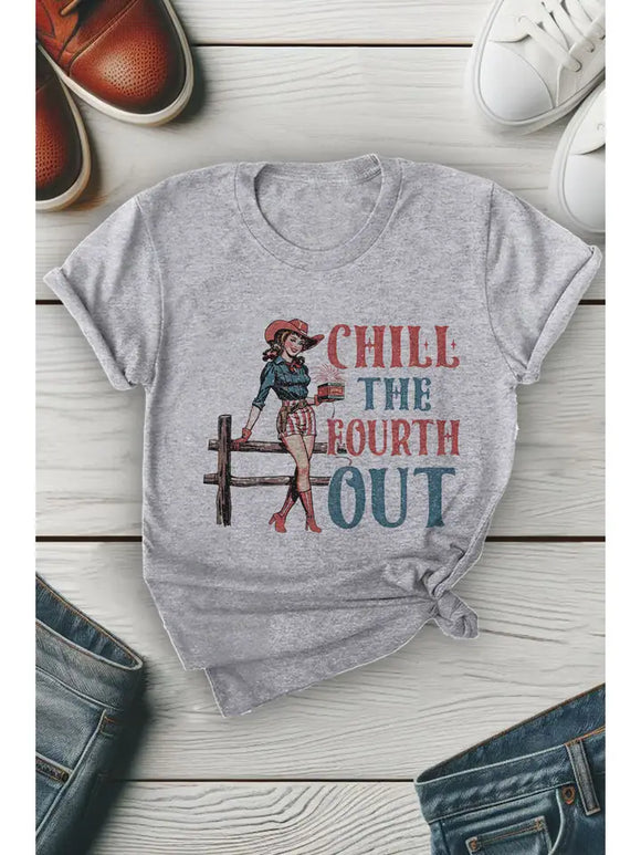 Chill the Fourth Out Dynamite, Fourth of July, Plus Unisex Round Neck T-Shirt