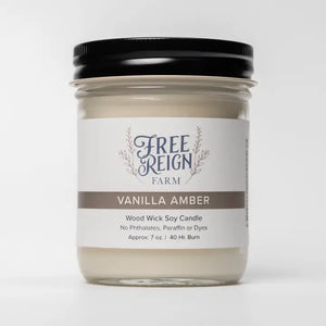 Vanilla Amber: Wood Wick Soy Candle
