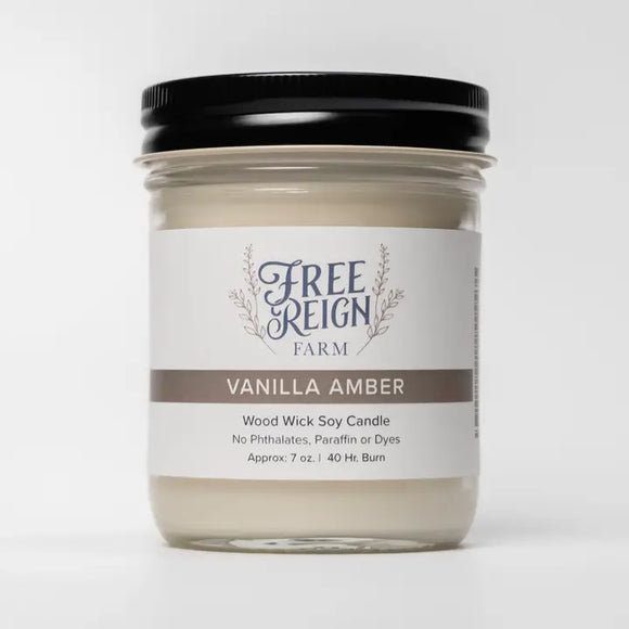 Vanilla Amber: Wood Wick Soy Candle