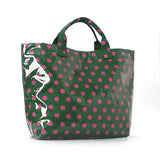 Polka Dot Color-Block Waterproof Pvc Tote Bag