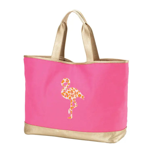 Printed Flamingo Hot Pink Cabana Tote