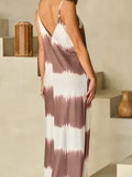 Stripe Tie Dye Spaghetti Strap Maxi Dress