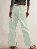 Striped Pattern Casual Loose Fit Pants