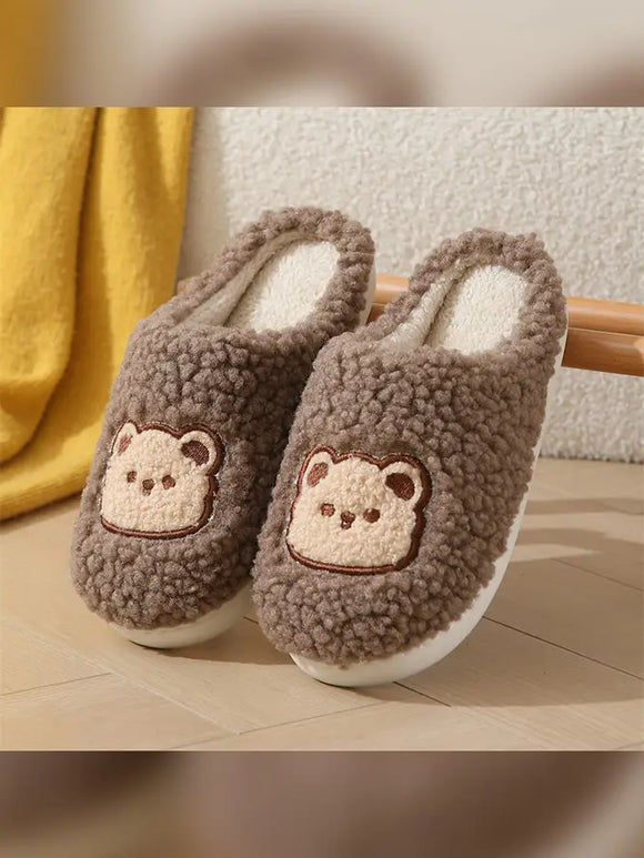 Cute Bear Home Wear Fleece Slipper