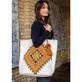 Cream & Multicolored Tote