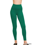 Brushed Microfiber Wide Waistband Leggings w/ Pockets